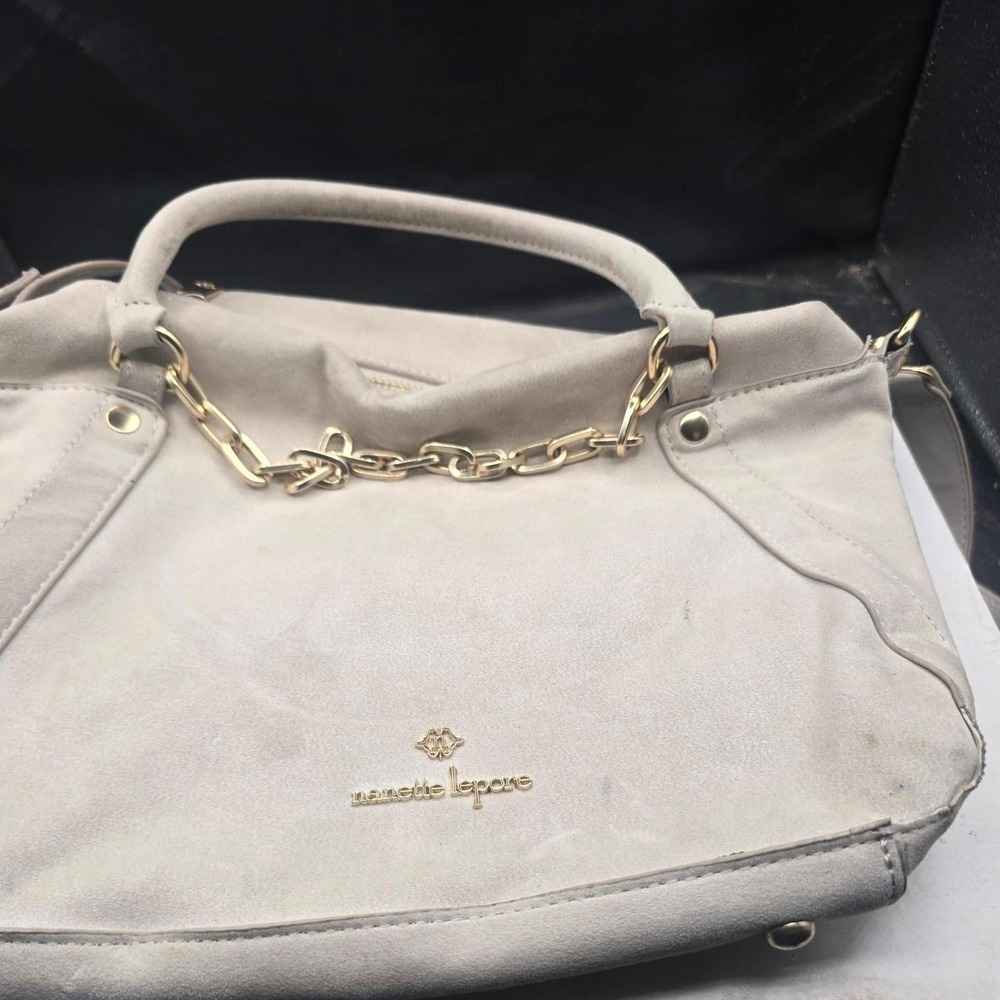 Nanette Lepore cream & tan handbag